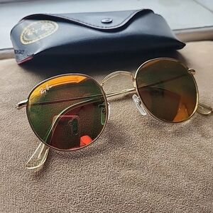 Ray-Ban Sunglasses RB3447 Round Metal Gold Frame Green Classic Lens 50mm Unisex